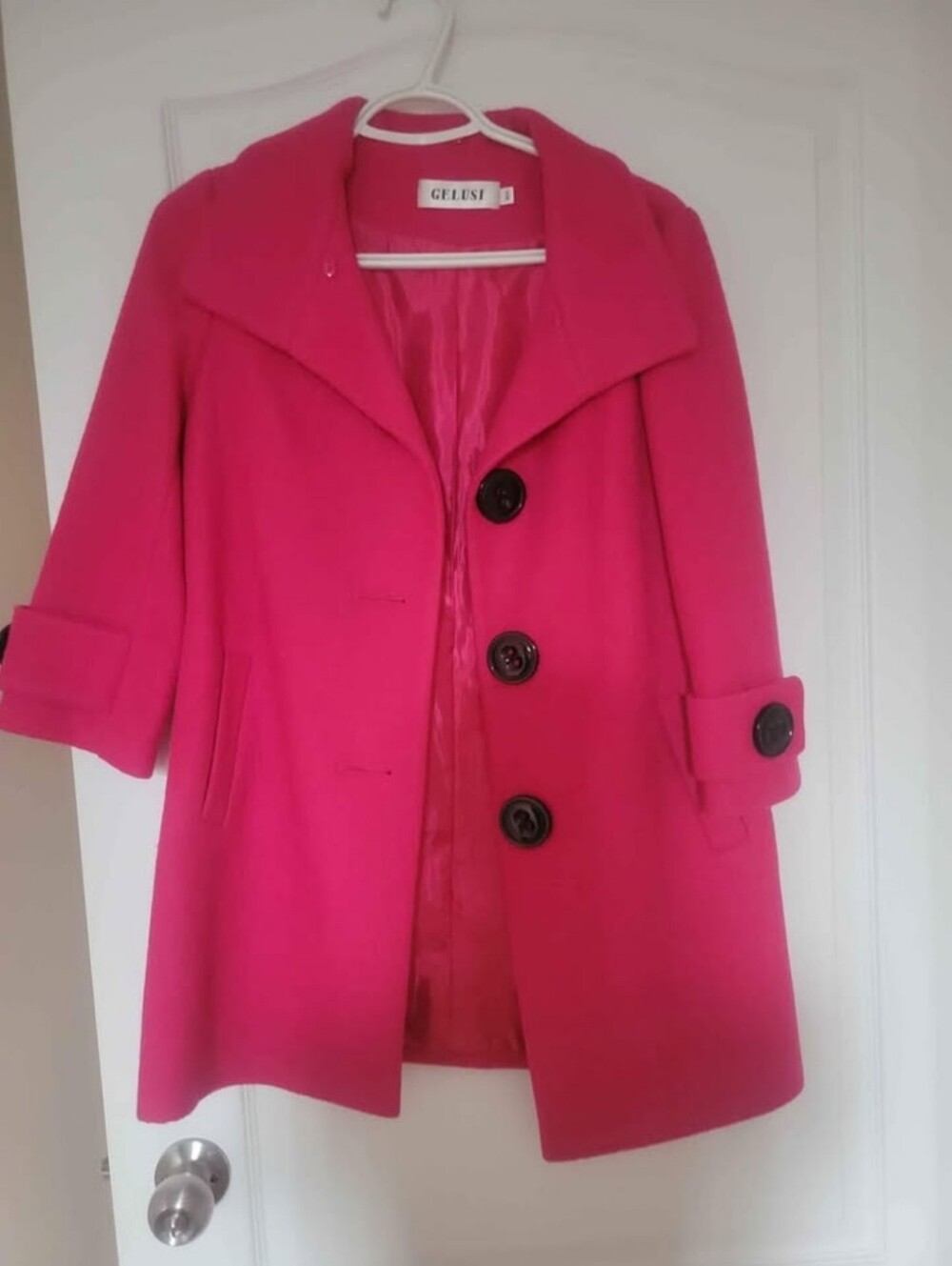 Pink Women's Wool-Blend Peacoat